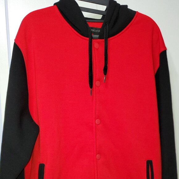 Ring of Fire Other - Ring of Fire Men's Hooded Varsity Jacket, Size XL